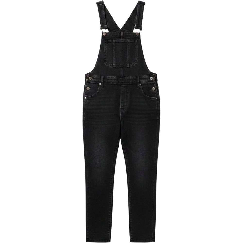 Madewell Skinny Overalls Black Lunar Wash Denim Stretch Jumpsuit XS/0